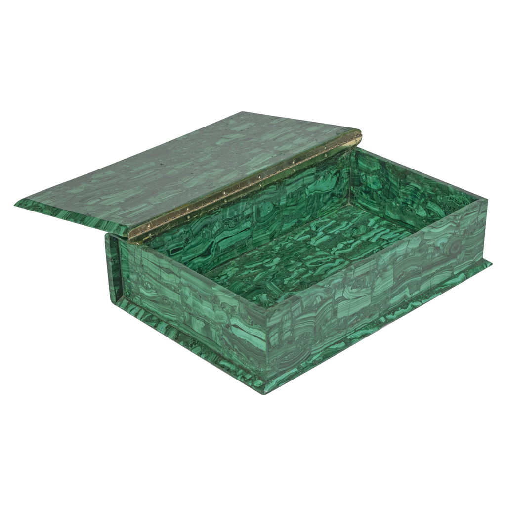 Large Malachite Hinged Box