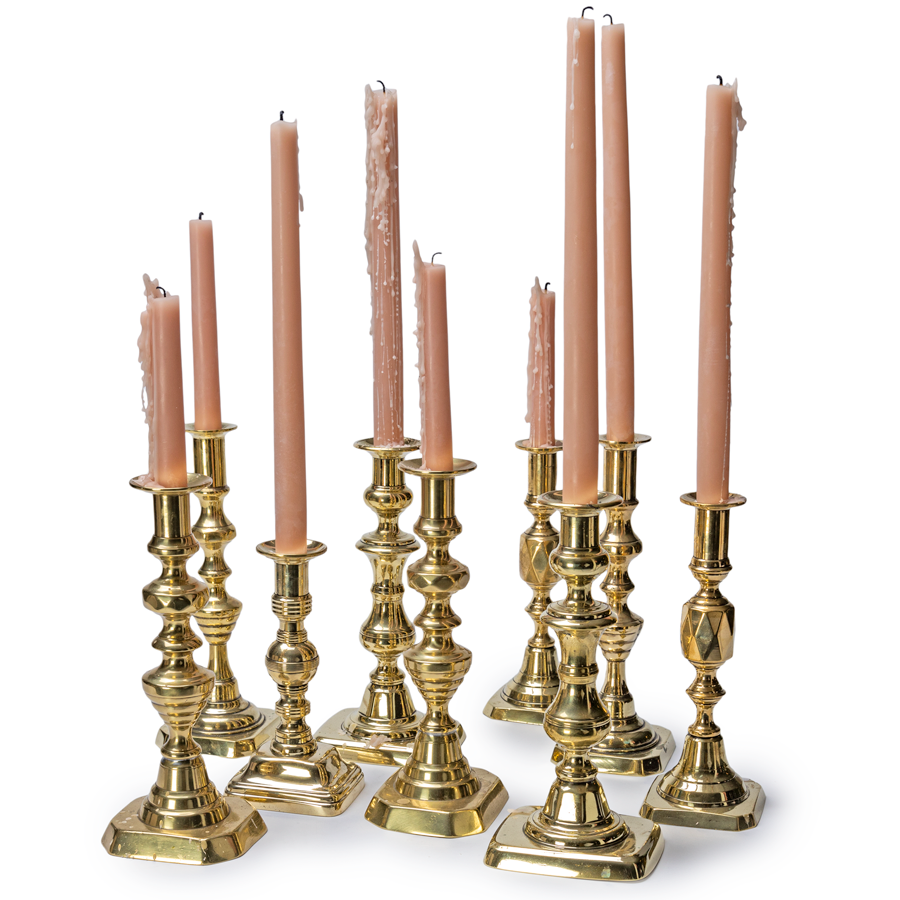 Short Brass Candlesticks - Set