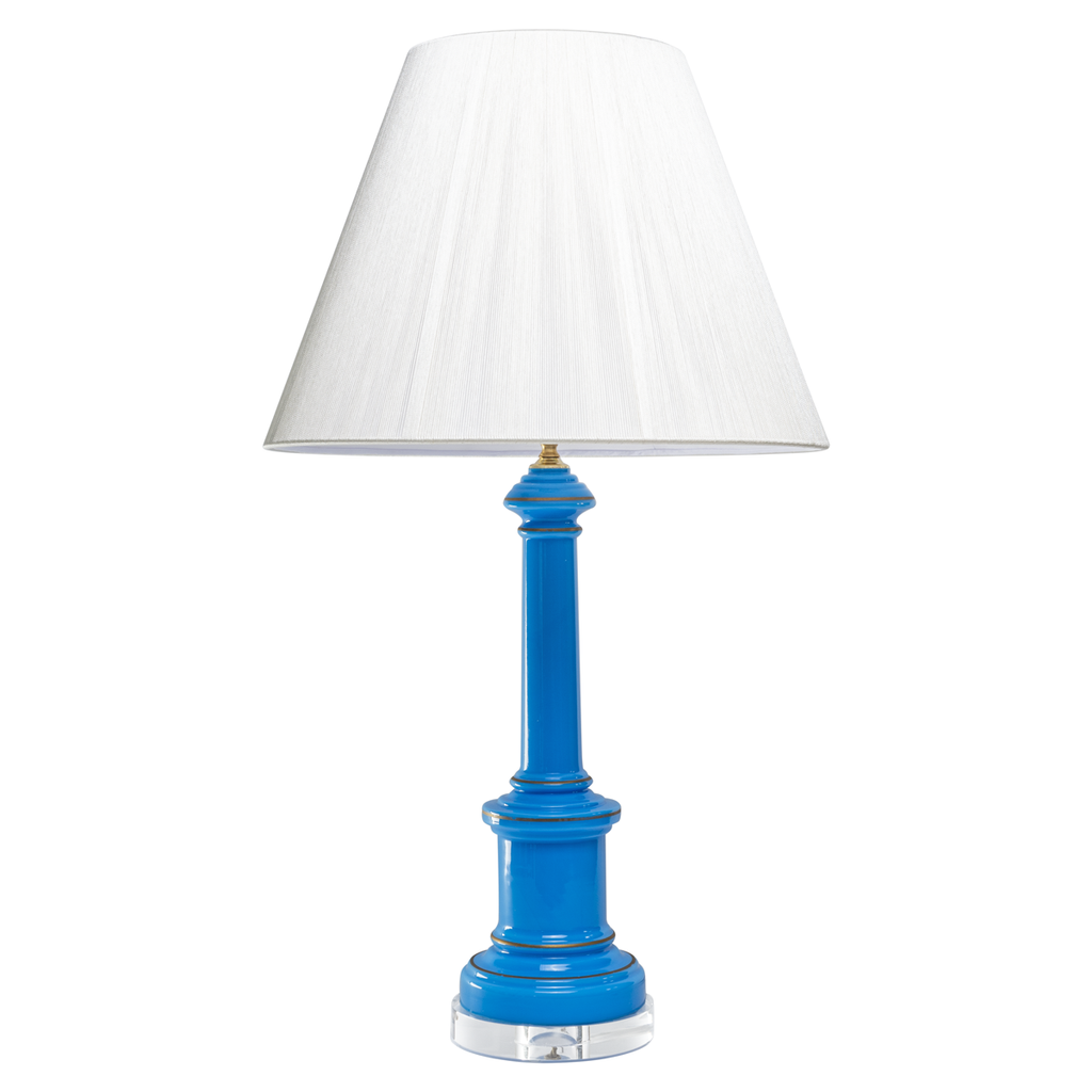 Vintage Blue French Opaline Lamp