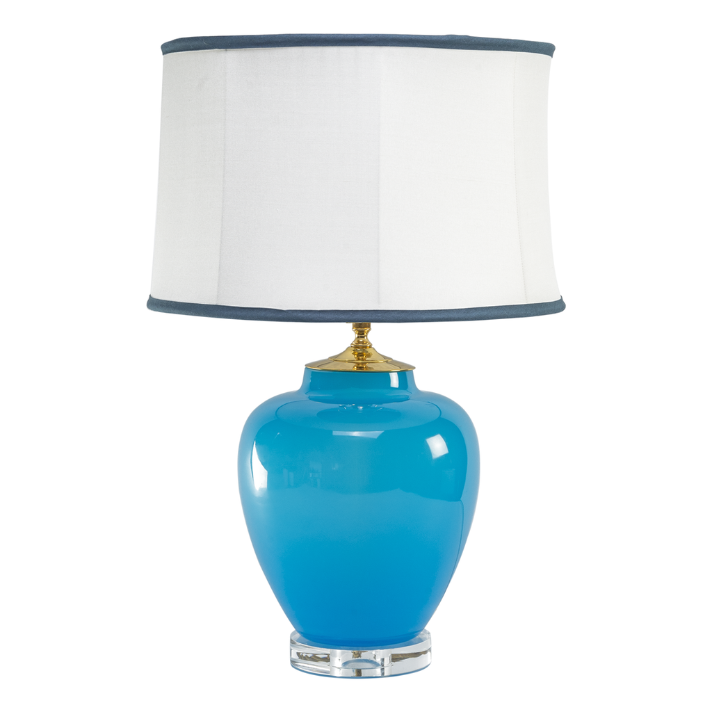Vintage Blue Italian Opaline Lamp