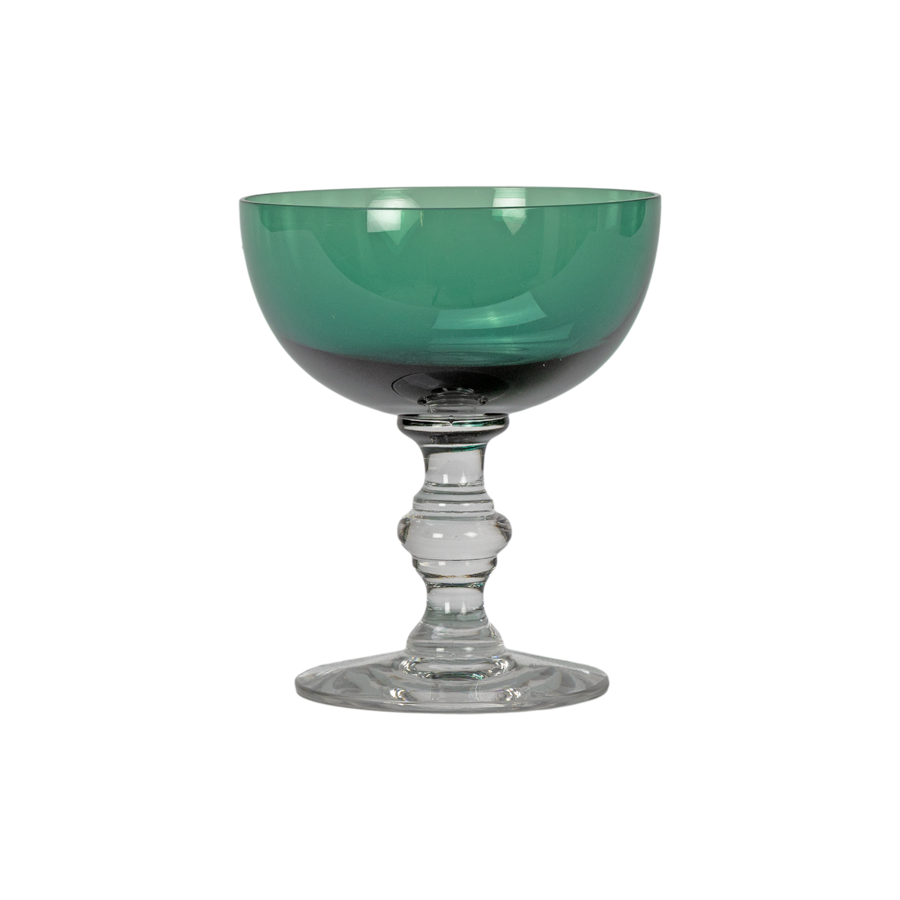 Forest Green Champagne Coupes - Set of 14