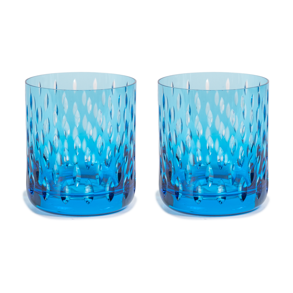Diamond Cut Crystal Cocktail Glasses - Sets of 2