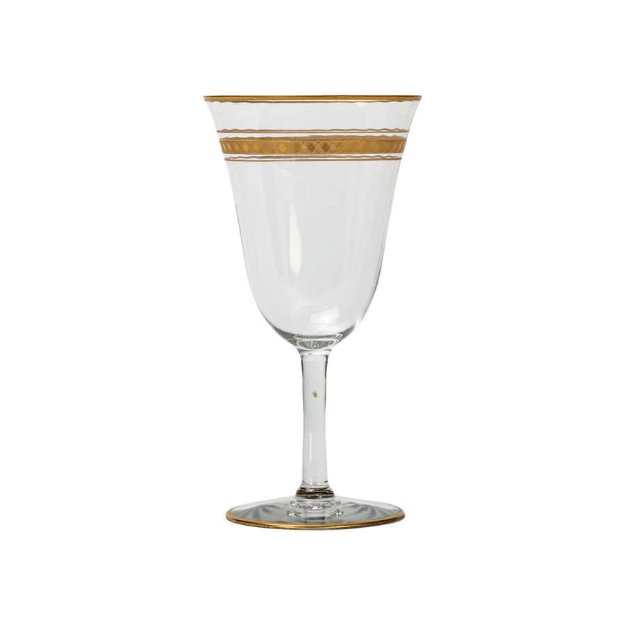 Wine Glasses with Gold Gilt - Set of 6