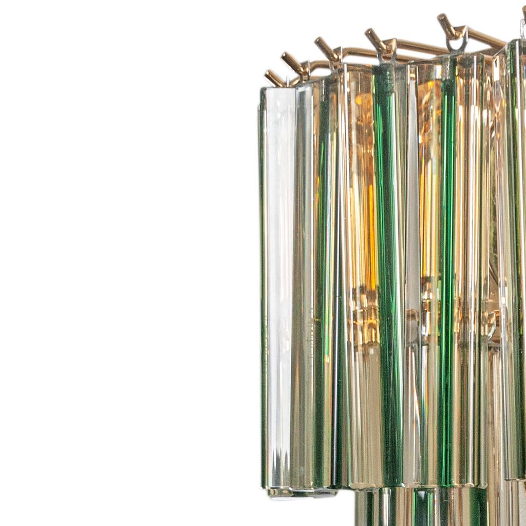 1960s Venini Green and Amber Sconces