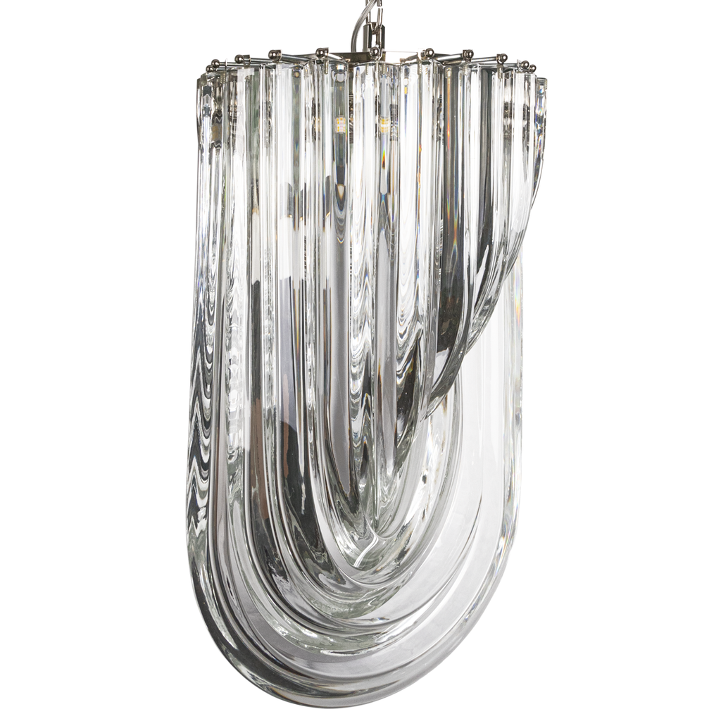 Modernist Murano Glass Ribbon Chandelier