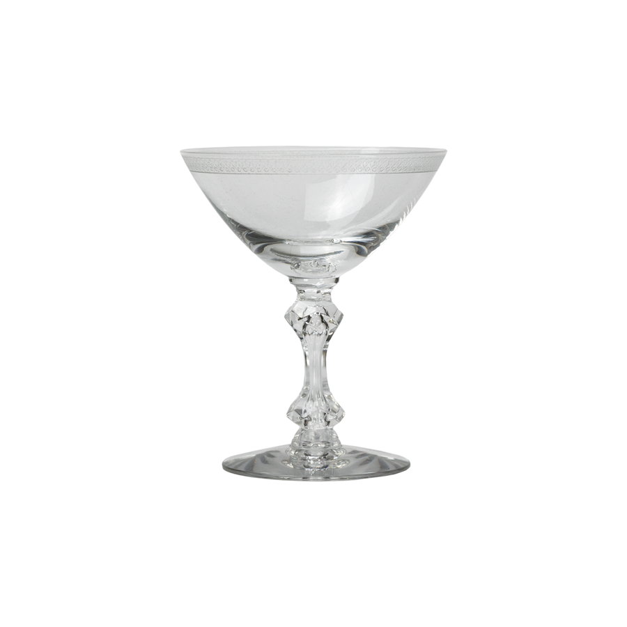 Etched Glass Coupes  - Set of 8