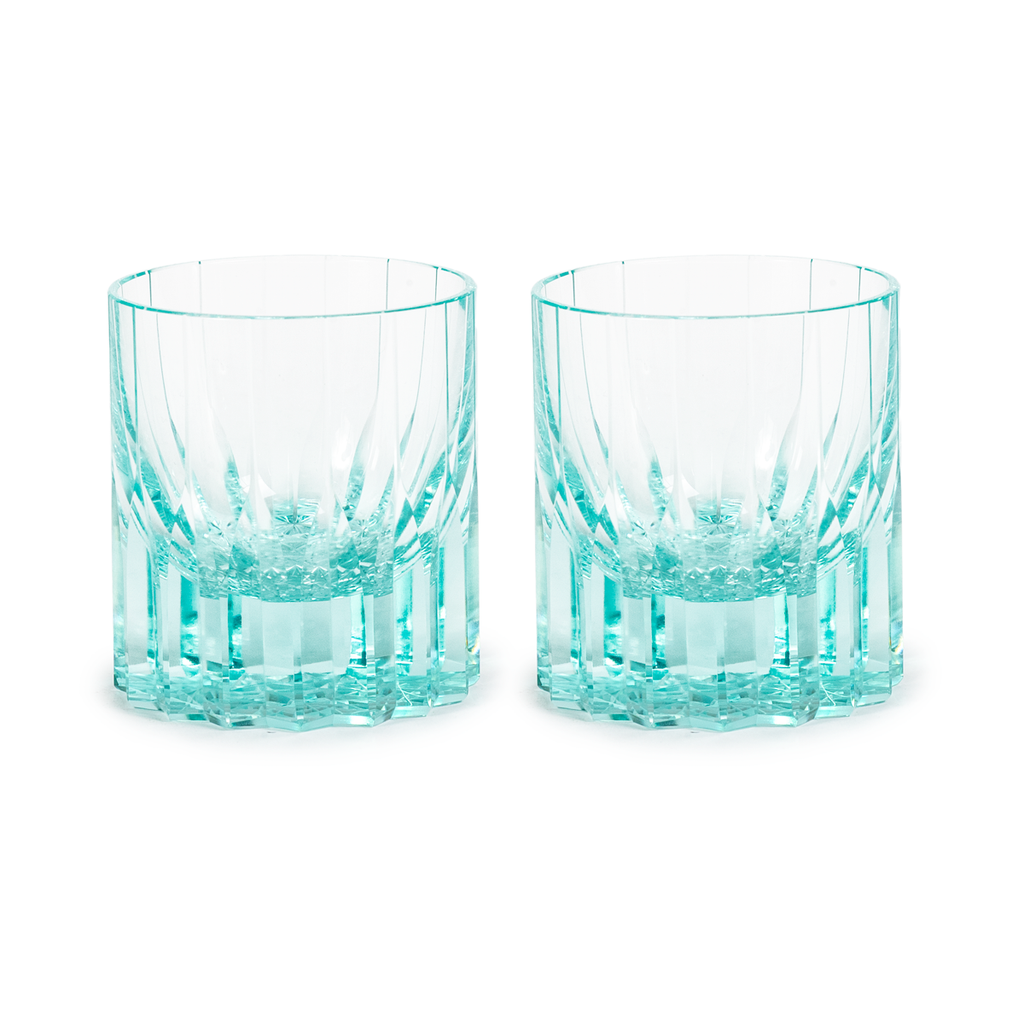 Japanese Cut Crystal Double Old Fashion - Set of 2