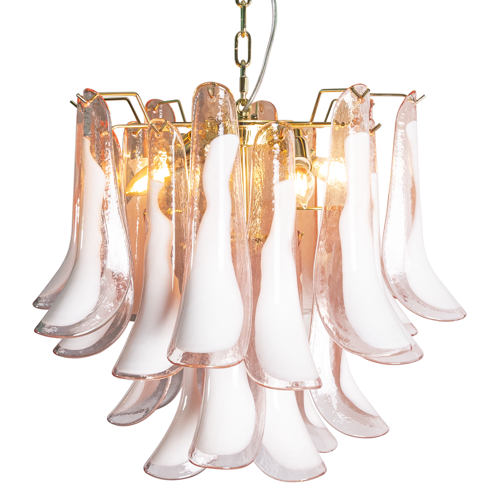 Pink Leaf Mazzega Chandelier