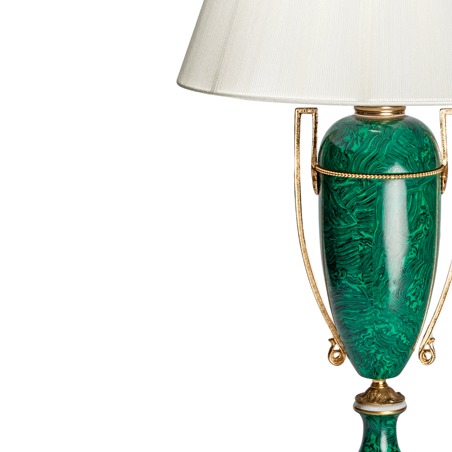 Frederick Cooper Faux Malachite Porcelain Lamps