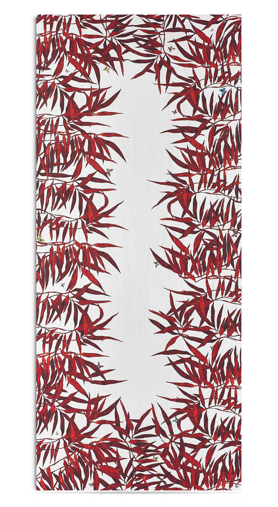 Les Palmiers Red Linen Tablecloth by Summerill & Bishop