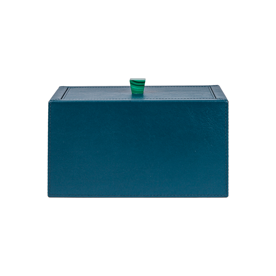 Leather Box with Stone Handle by Giobagnara