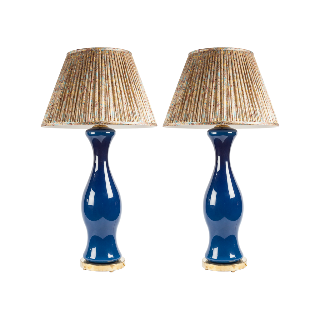 Vintage Cobalt Blue Porcelain Lamps