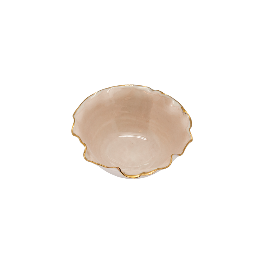 Scalloped Italian Raw Porcelain Bowl