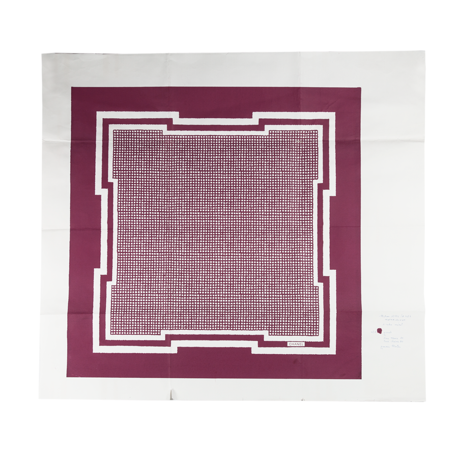 Chanel Scarf Printing Proof - Garnet - 1960 - 1970s