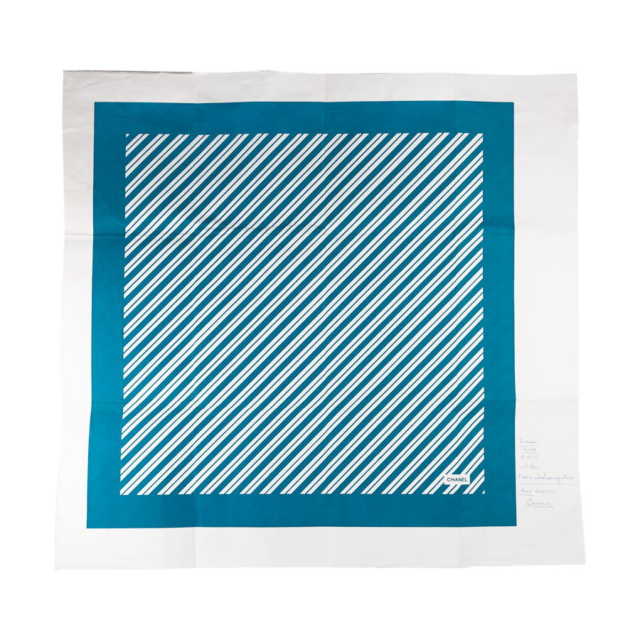Framed Chanel Scarf Printing Proof - Turquoise - 1960 - 1970s