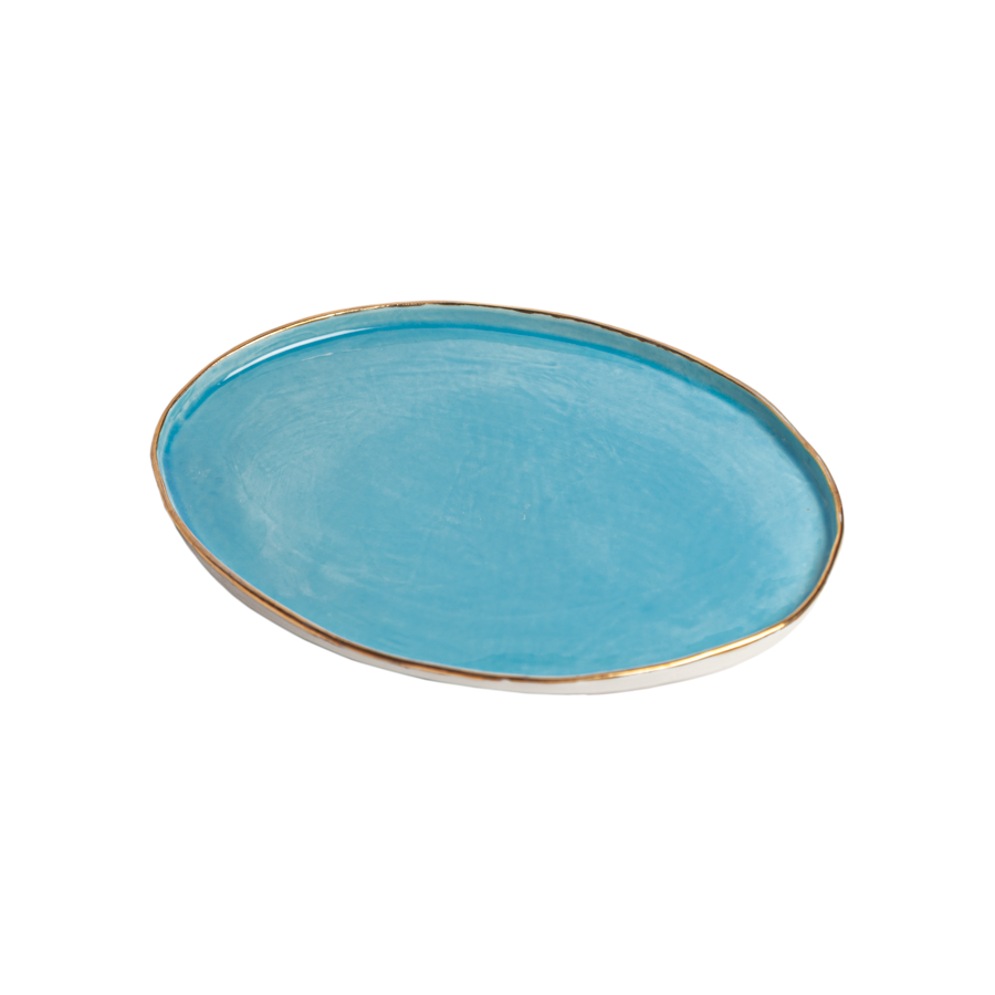 Italian Raw Porcelain - Gold Rim Oval Plates