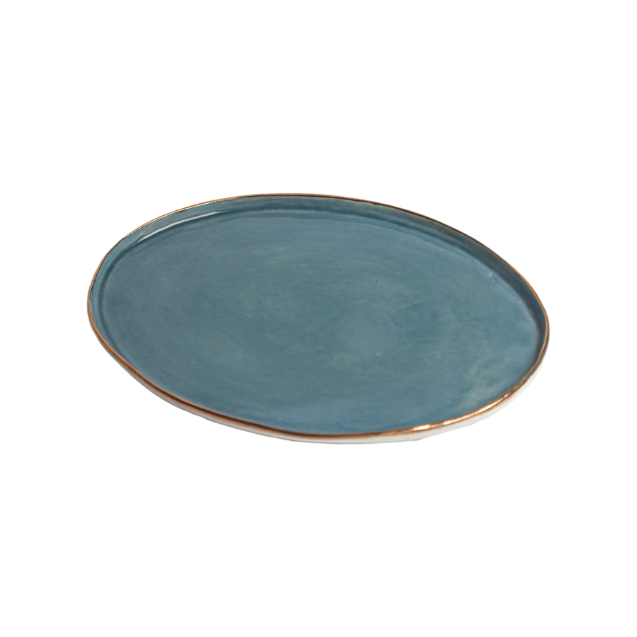 Italian Raw Porcelain - Gold Rim Oval Plates