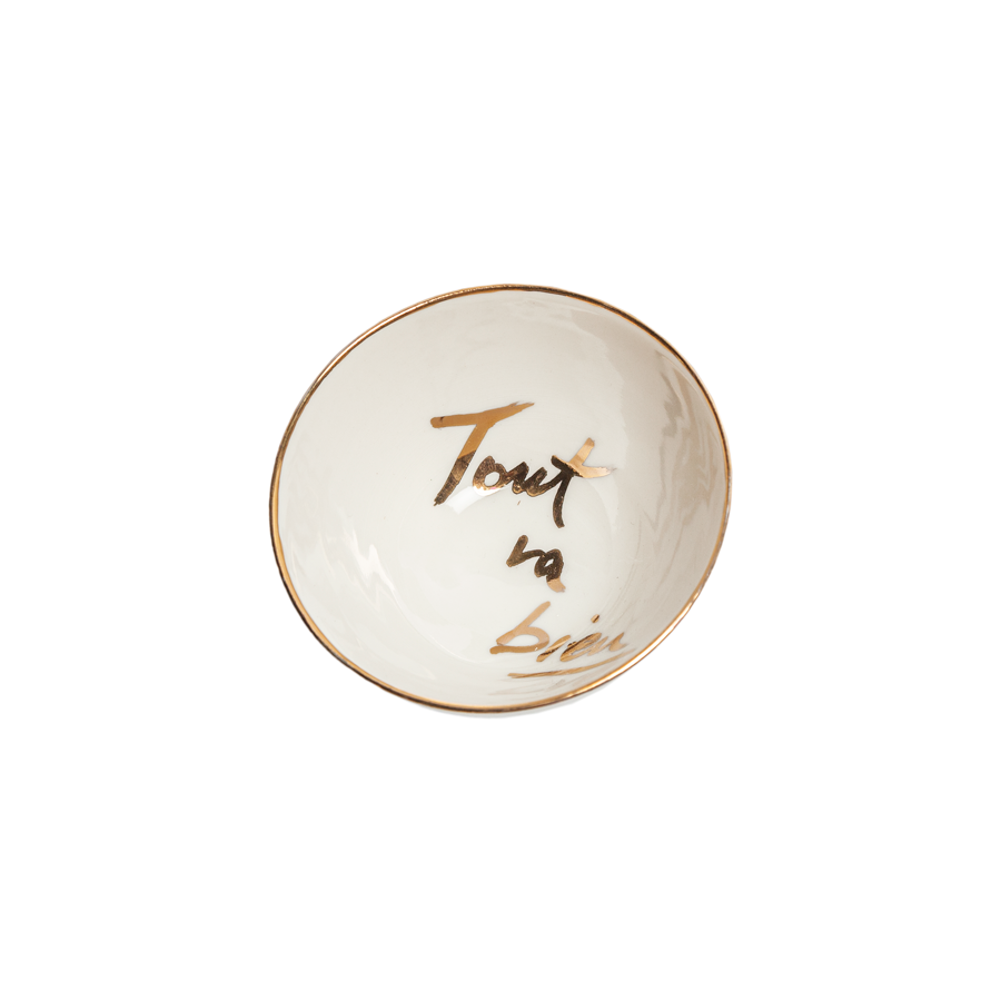 Italian Raw Porcelain - White Bowl "Tout va bien"