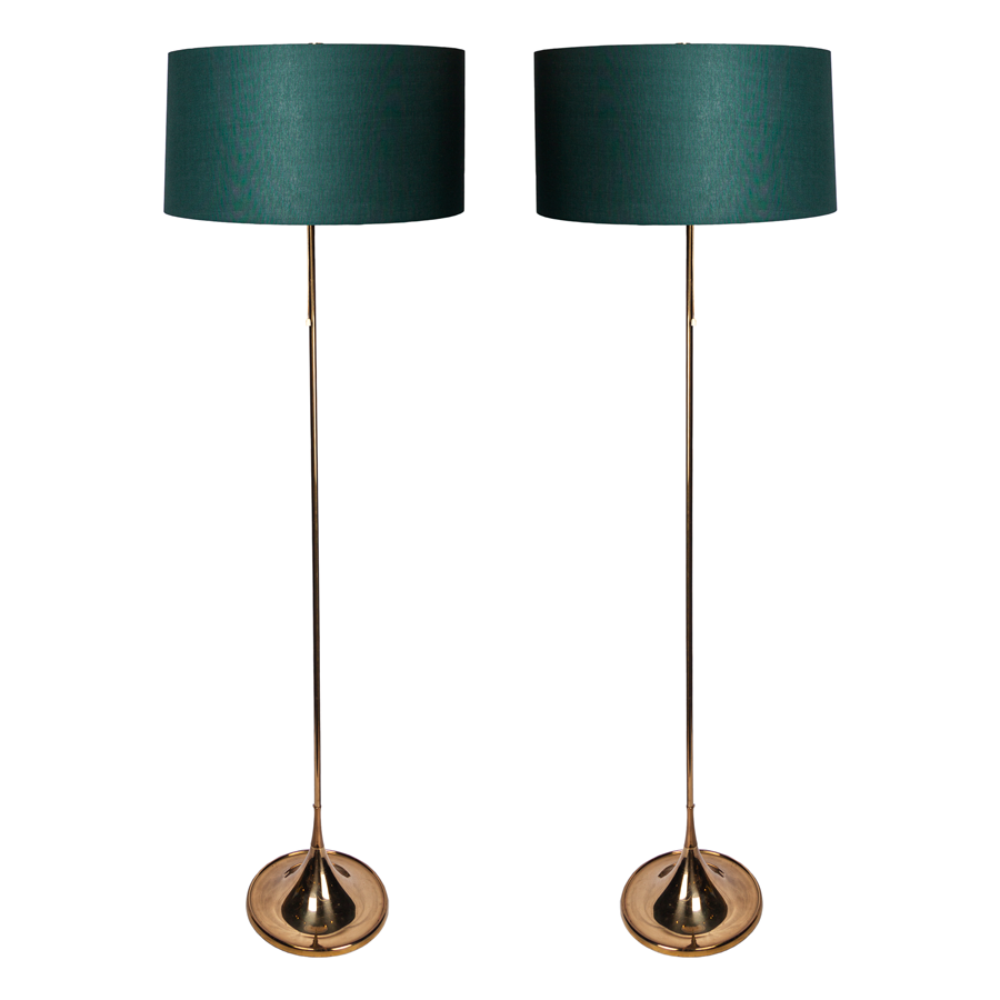 Vintage Brass Floor Lamps of Bergbom 1960s