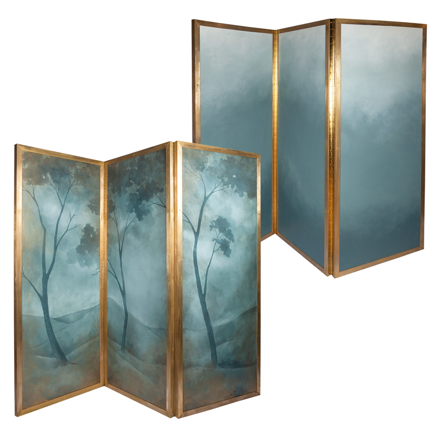 Hand Painted Double Sided Screen by Caroline Lizarraga