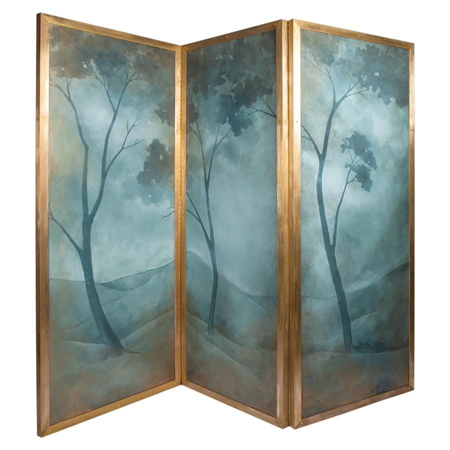 Hand Painted Double Sided Screen by Caroline Lizarraga