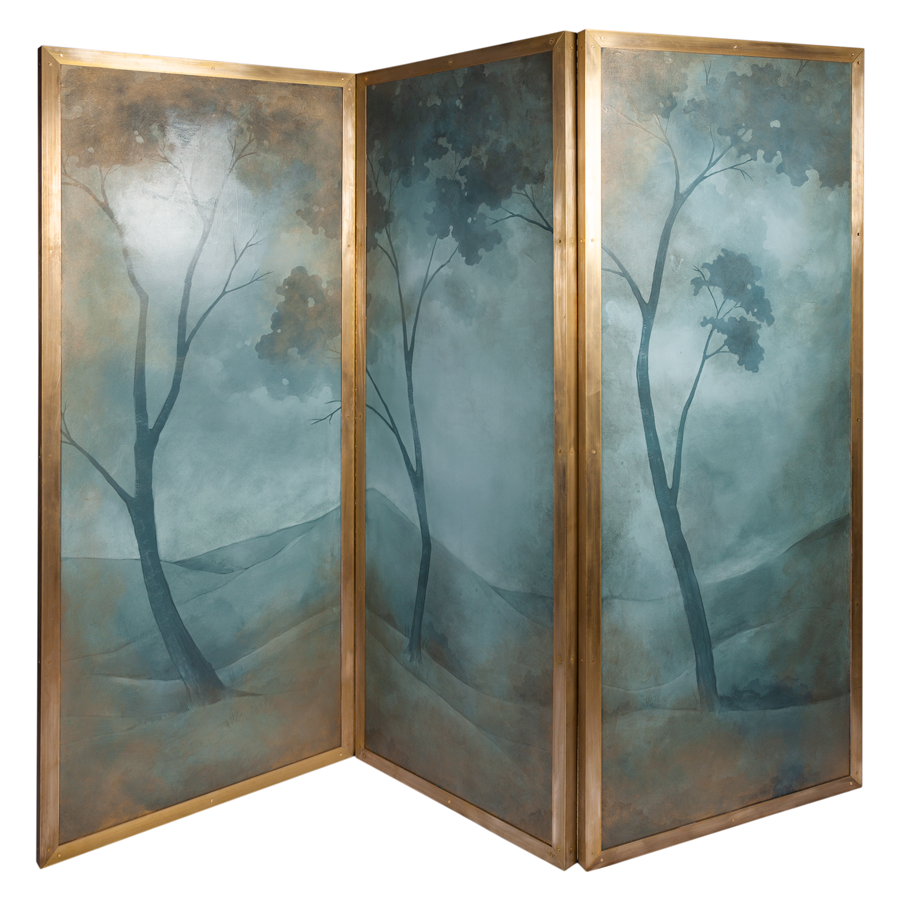 Hand Painted Double Sided Screen by Caroline Lizarraga