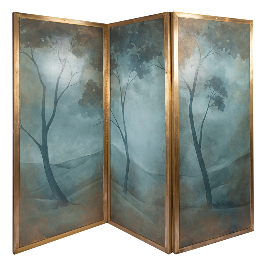 Hand Painted Double Sided Screen by Caroline Lizarraga
