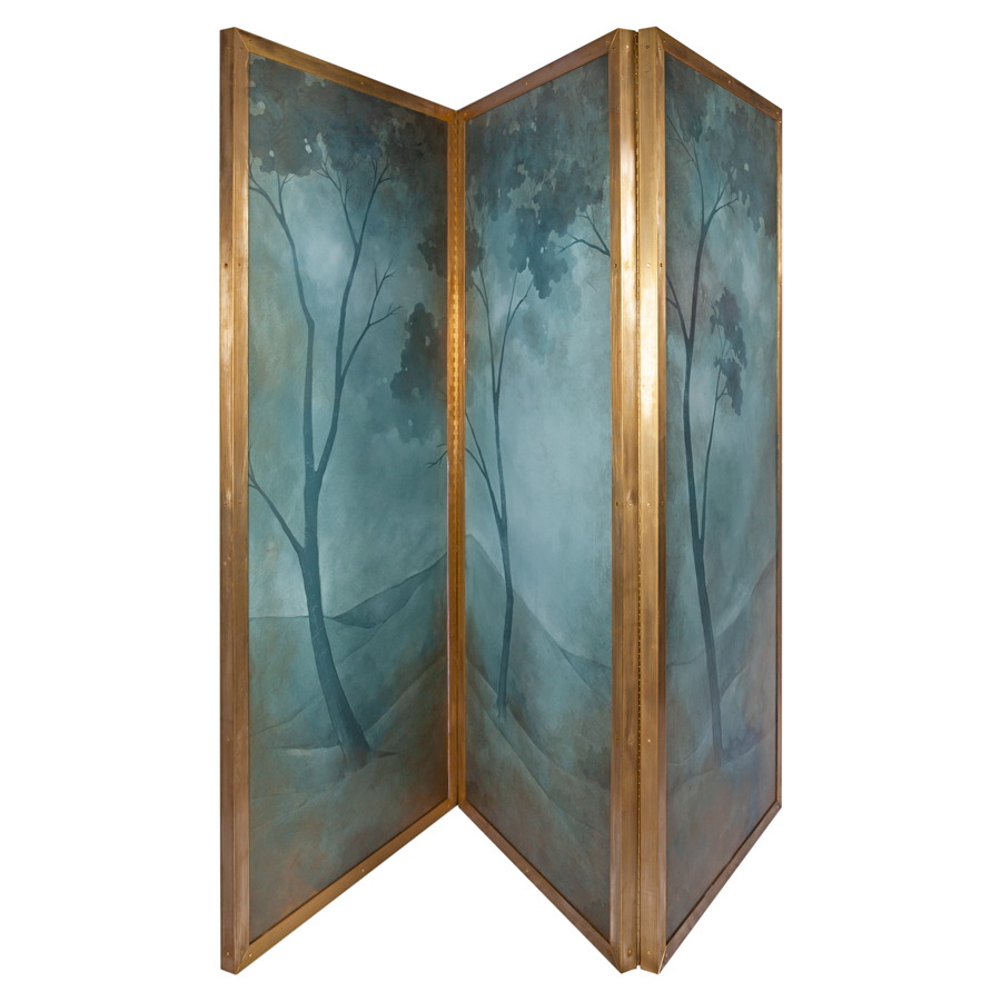 Hand Painted Double Sided Screen by Caroline Lizarraga