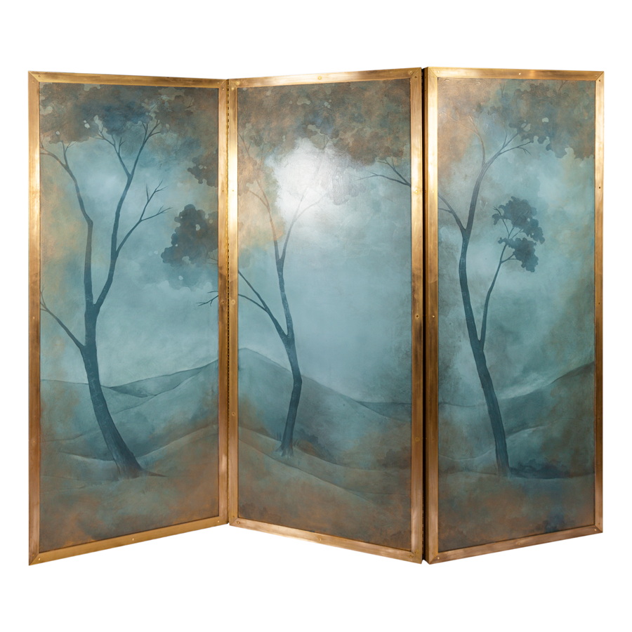 Hand Painted Double Sided Screen by Caroline Lizarraga