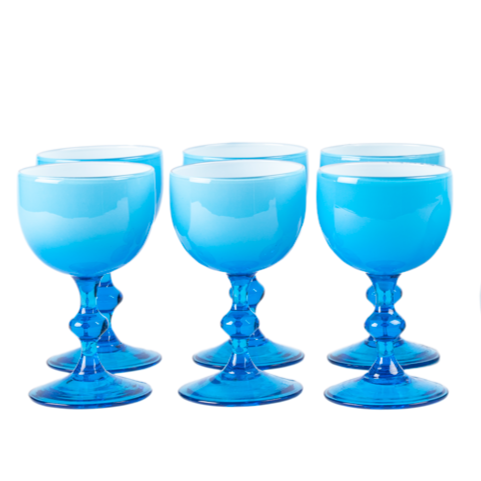 Carlo Moretti Blue and White White Wine Glasses - Set of 8