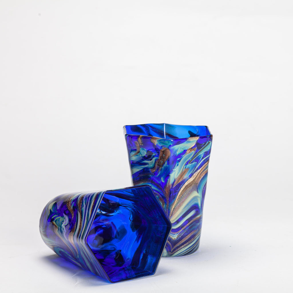 Murano Calcedonia Hexagonal Glasses by Davide Di Fuin