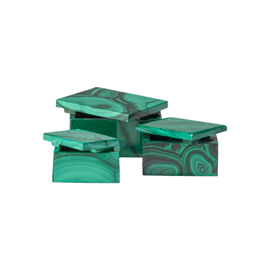 Small Assortment of Malachite Boxes