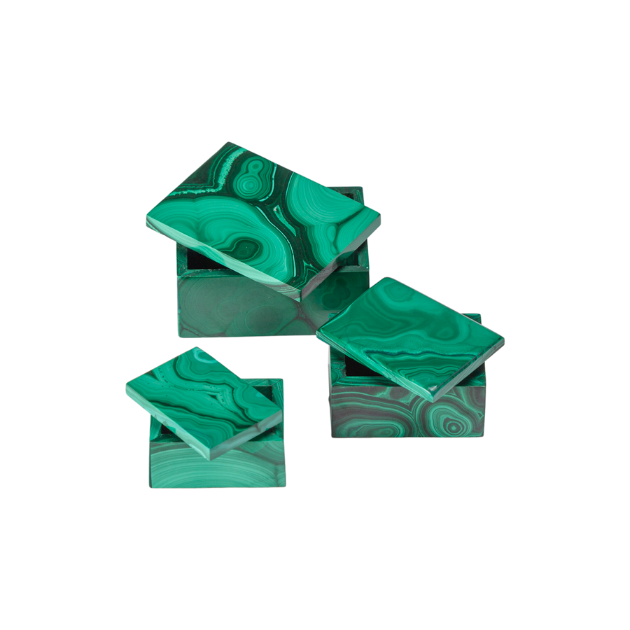 Small Assortment of Malachite Boxes