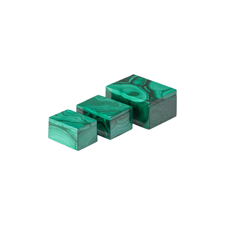 Small Assortment of Malachite Boxes