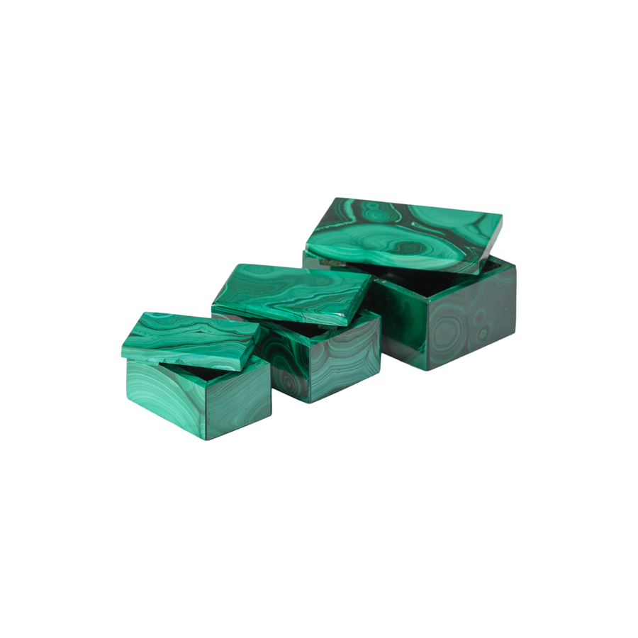 Small Assortment of Malachite Boxes