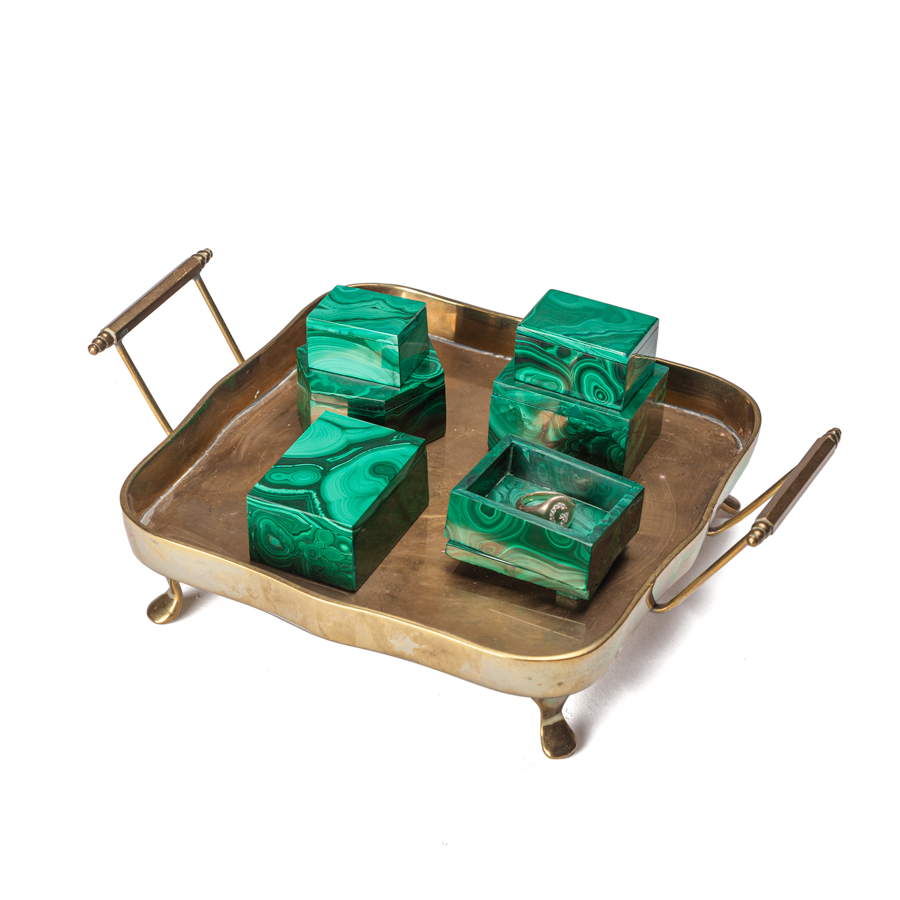 Small Assortment of Malachite Boxes