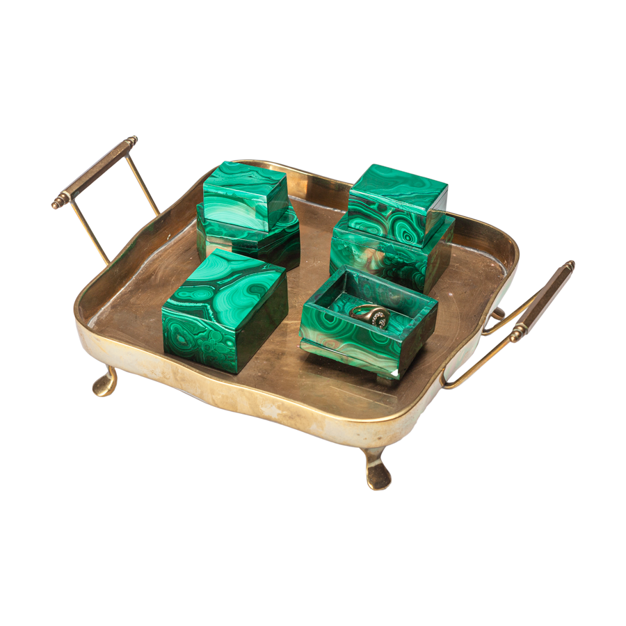 Small Assortment of Malachite Boxes