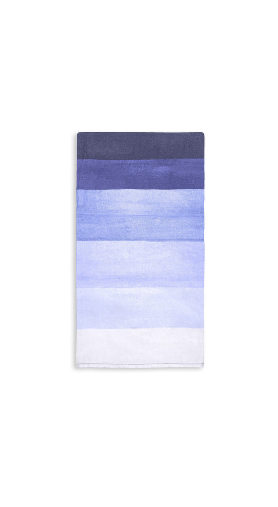Shades Of Blue Striped Linen Tablecloth by Summerill & Bishop