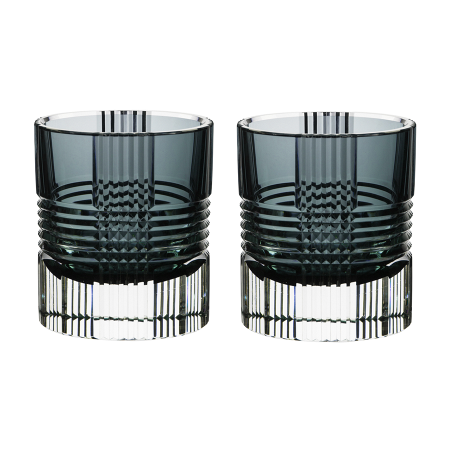 Viden Double Old Fashioned Glasses in Smoke , Set of 2 by Artel
