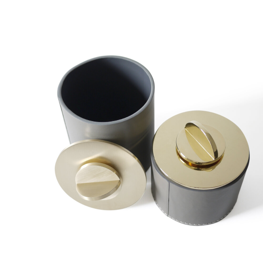 Swedish Leather and Brass Boxes