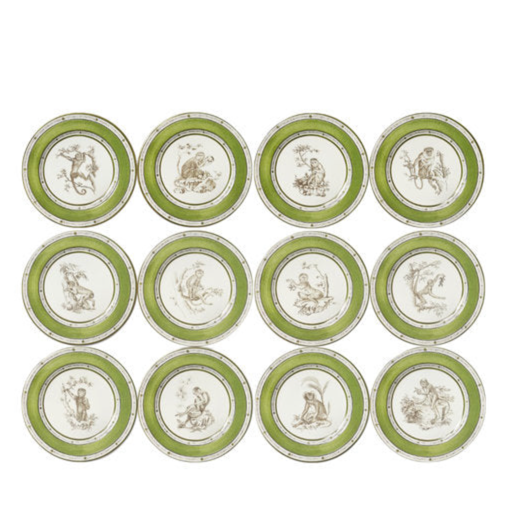 Monkey Dinner Plates by Laboratorio Paravicini -Set of 12