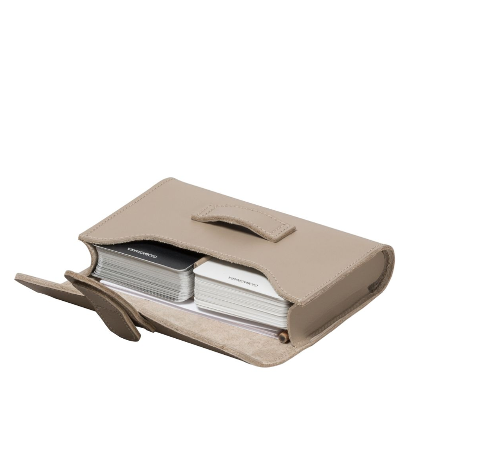 Italian Leather Passepartout Playing Card Holder by Giobagnara