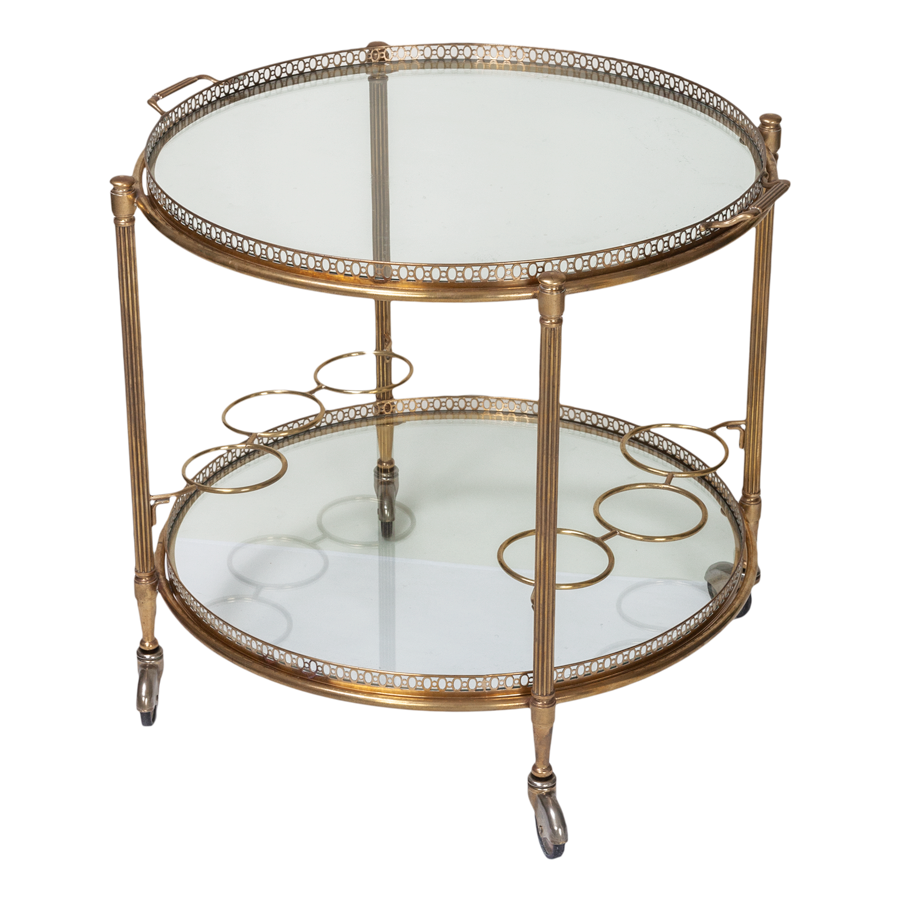 Round Brass Bar Cart