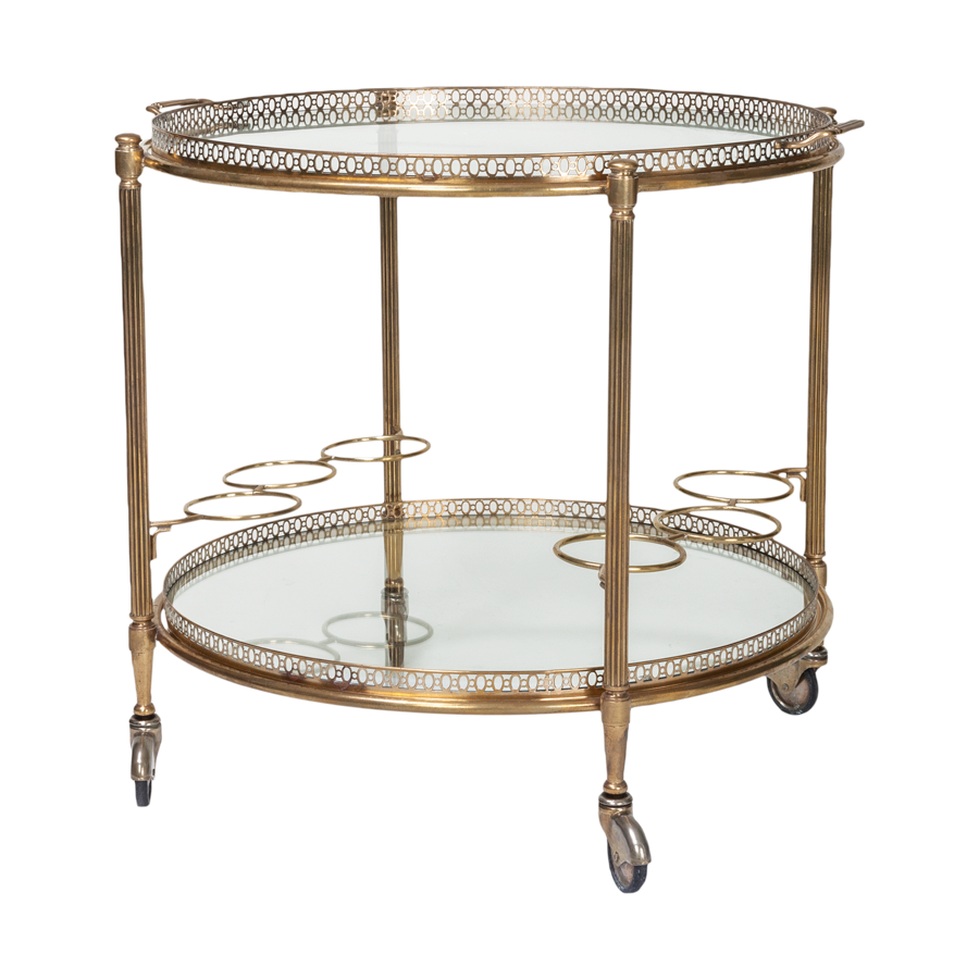 Round Brass Bar Cart