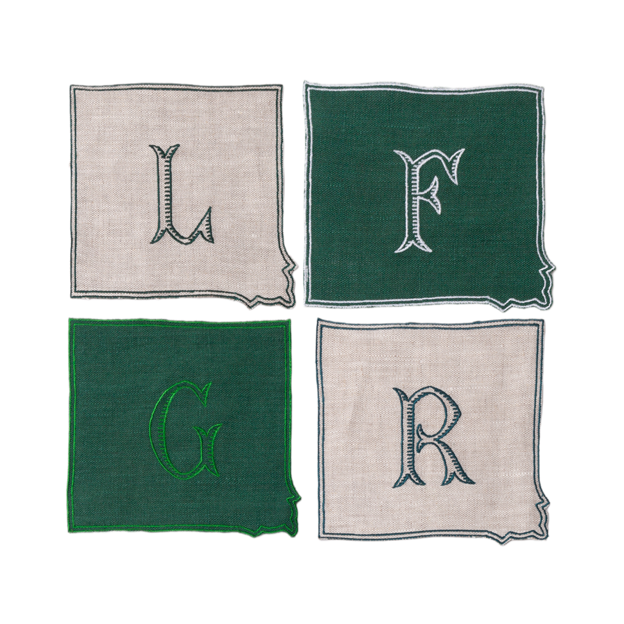 Cocktail Napkins by La Gallina Matta, Italy - Cake Corner - Monogram