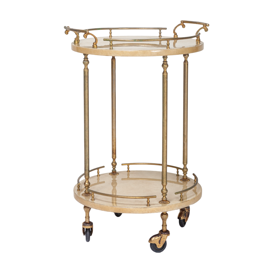 Aldo Tura Ivory Small Bar Cart