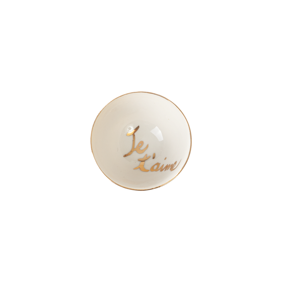 Italian Raw Porcelain - White Bowl "Je t'aime"