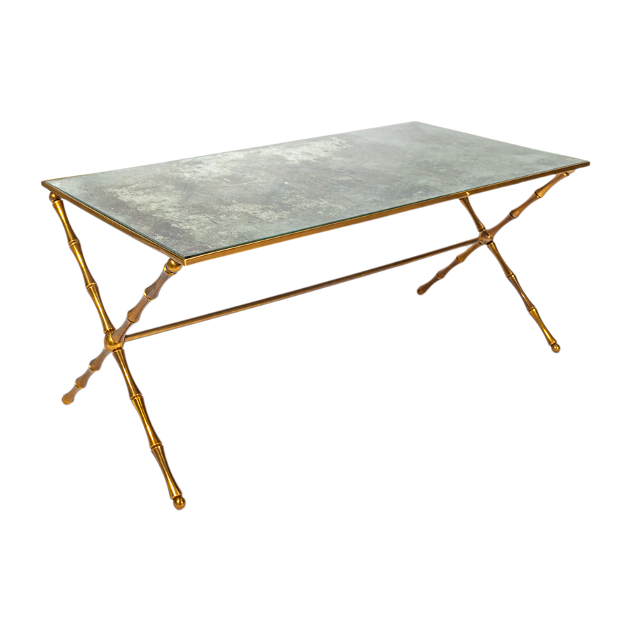 Maison Bagues Brass and Mirror coffee table