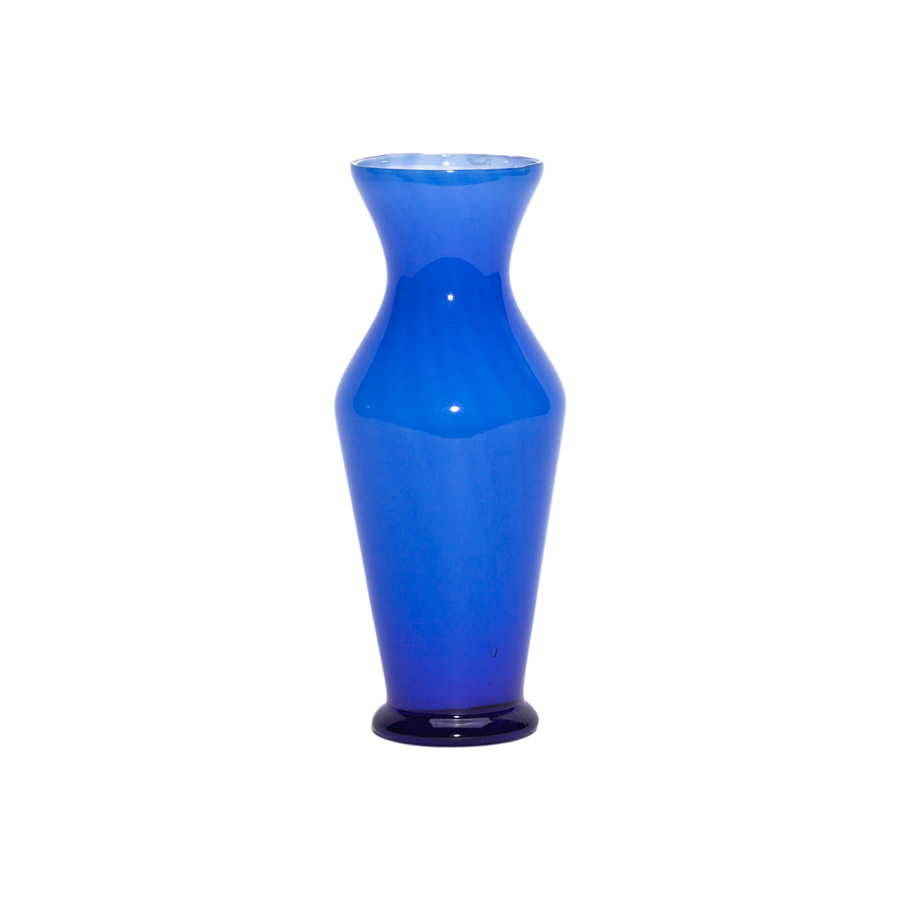 Cobalt Cased Glass Bud Vase