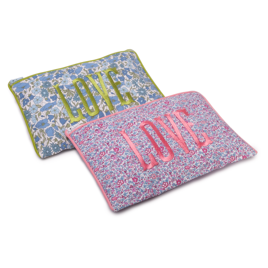 Embroidered Liberty Print Pouch